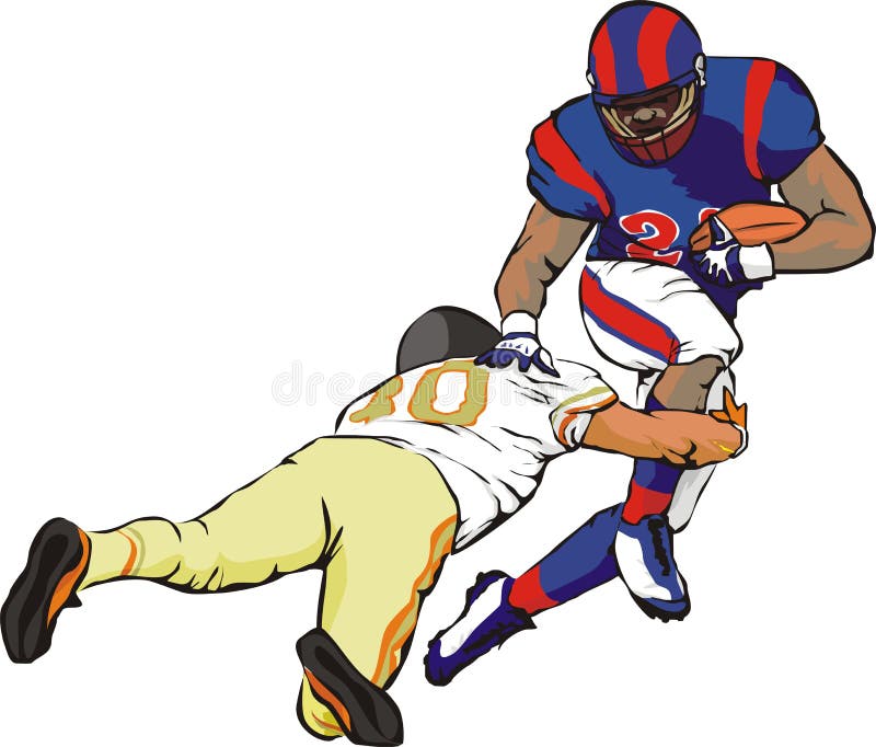 Football Players Tackle Cliparts, Stock Vector and Royalty Free