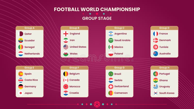 Free Vector  Flat football championship groups table template