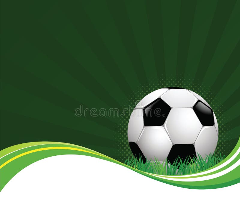 Soccer Abstract Background with Ball and Green Waves. Abstract Wave