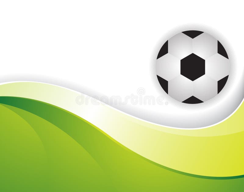 Soccer Abstract Background with Ball and Green Waves. Abstract Wave