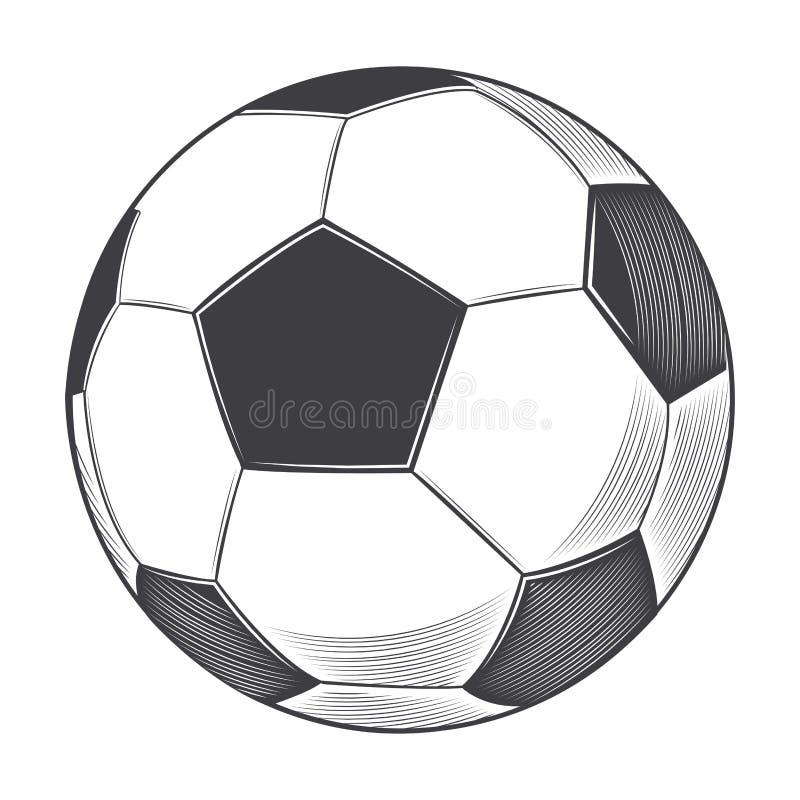 Football ball isolated on white background. Line art
