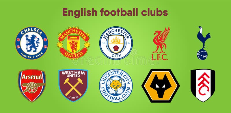 Football Club Logos. Set of Ten Different Vector Designs for Premier League  English Football Club Badges or Emblems in a Editorial Stock Photo -  Illustration of sport, badge: 153426373