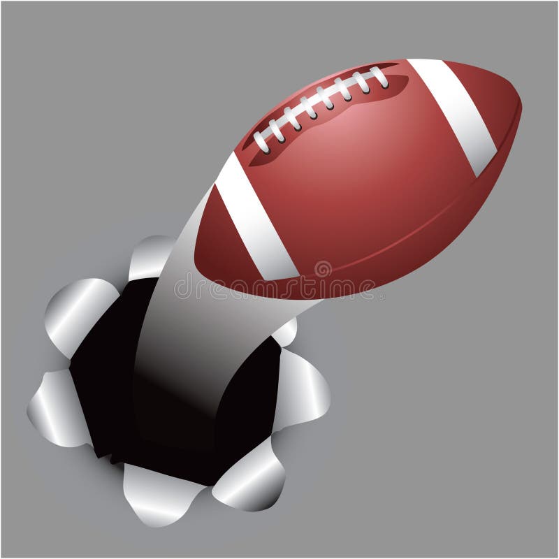 Football Coming Out of Hole Stock Vector Illustration of american