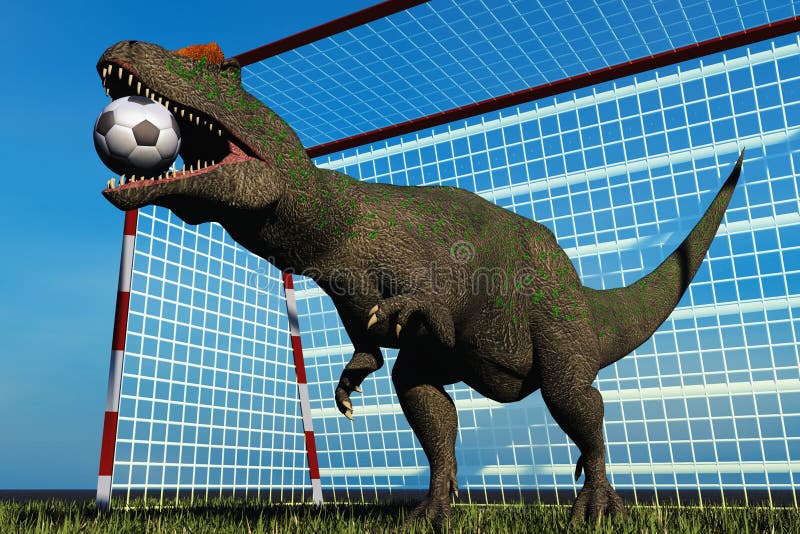 Football dinosaur stock illustration. Illustration of play 6316703