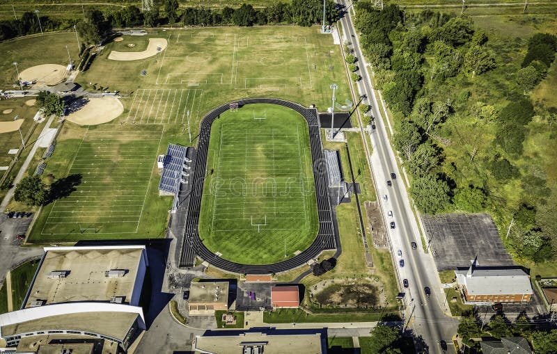 Football field aerial view stock photo. Image of reserved - 35502312