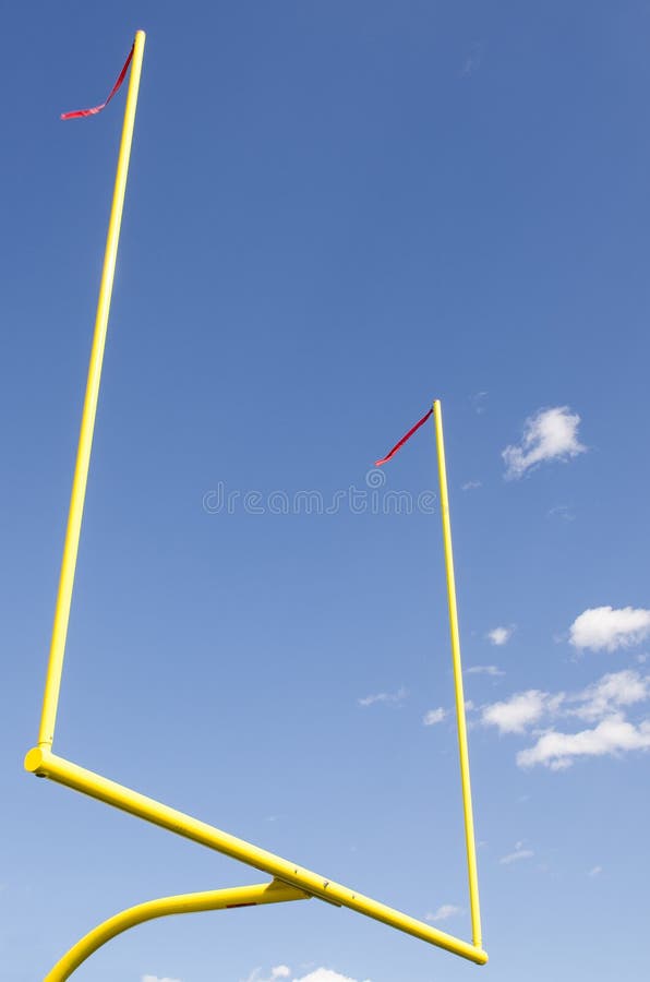 American Football Goal Posts Blue Sky & Clouds Stock Photo Image of