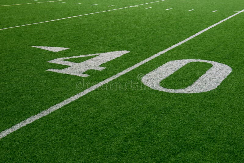Forty Yard Line on Football Field Stock Photo Image of combative