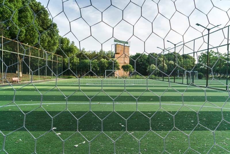 The Football Field in a Public Park Stock Photo - Image of ...