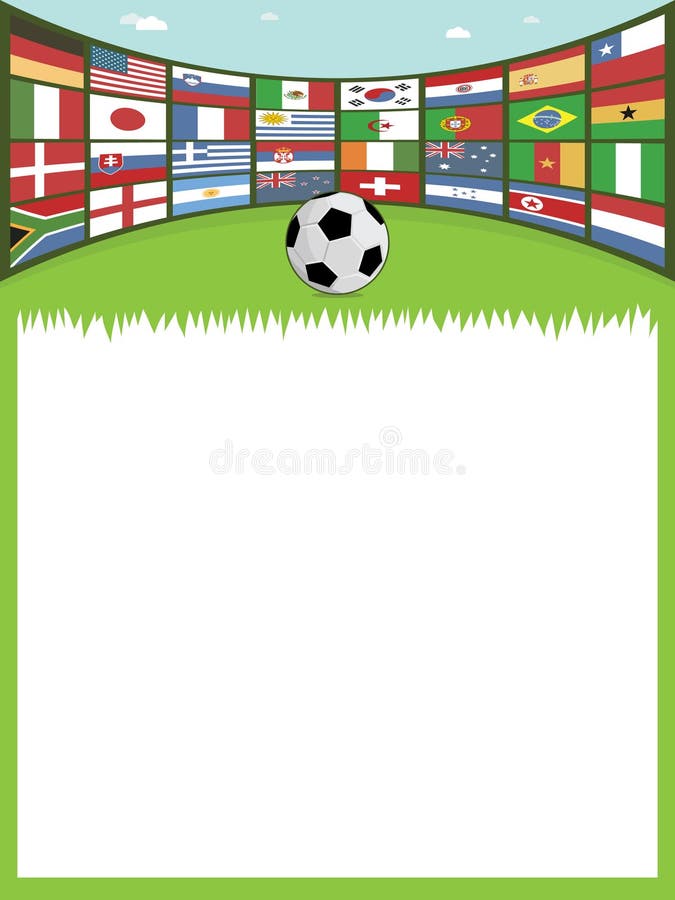 Football with flags banner stock vector. Illustration of message 14676981