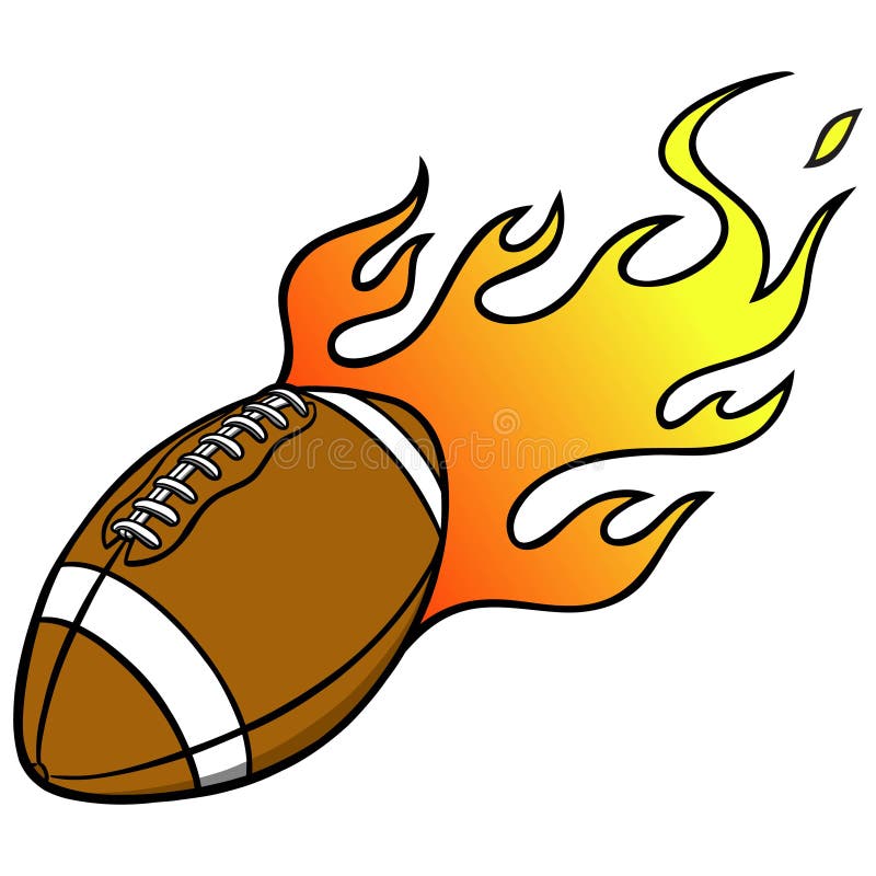 Football with Flames stock vector. Illustration of american 55196445