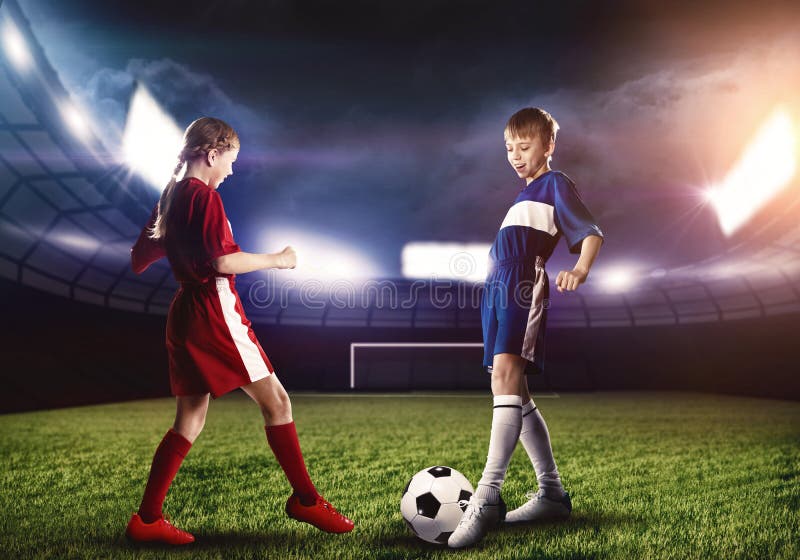 Boy play football stock illustration. Illustration of athletic 50317388