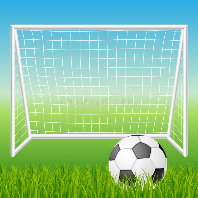 Football goal with ball stock vector. Illustration of league - 31723175
