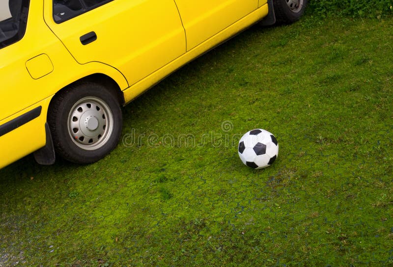Football on the green grass royalty free stock images Football on the green grass royalty free stock images