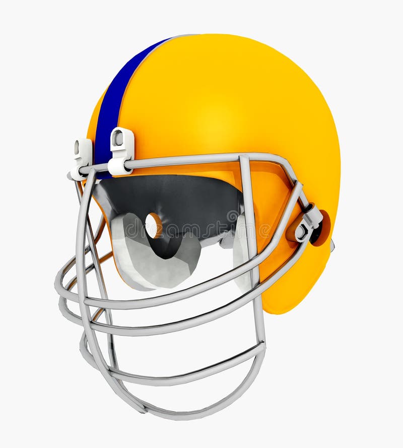 Football Helmet Isolated On White Background Stock Illustration