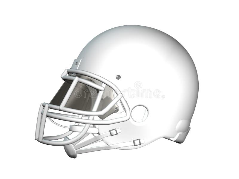 Imagen de blanco, no notificado Americano fútbol americano casco mostrará en perfil en blanco.