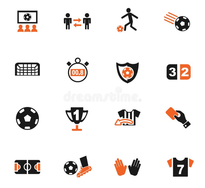 Football icon set stock illustration. Illustration of goal 88283485