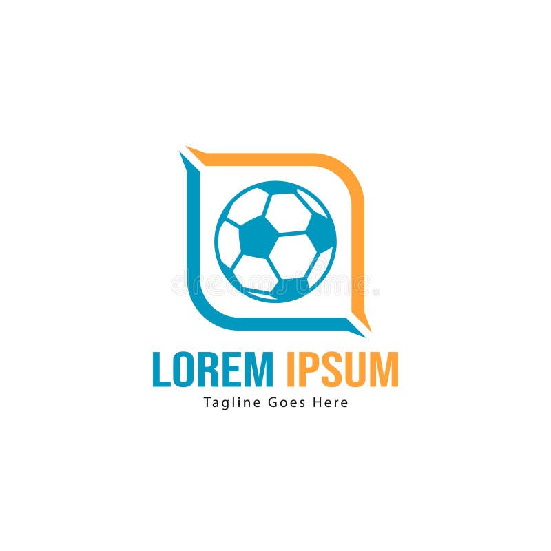 Football Logo Template Design. Football Logo with Modern Frame Isolated