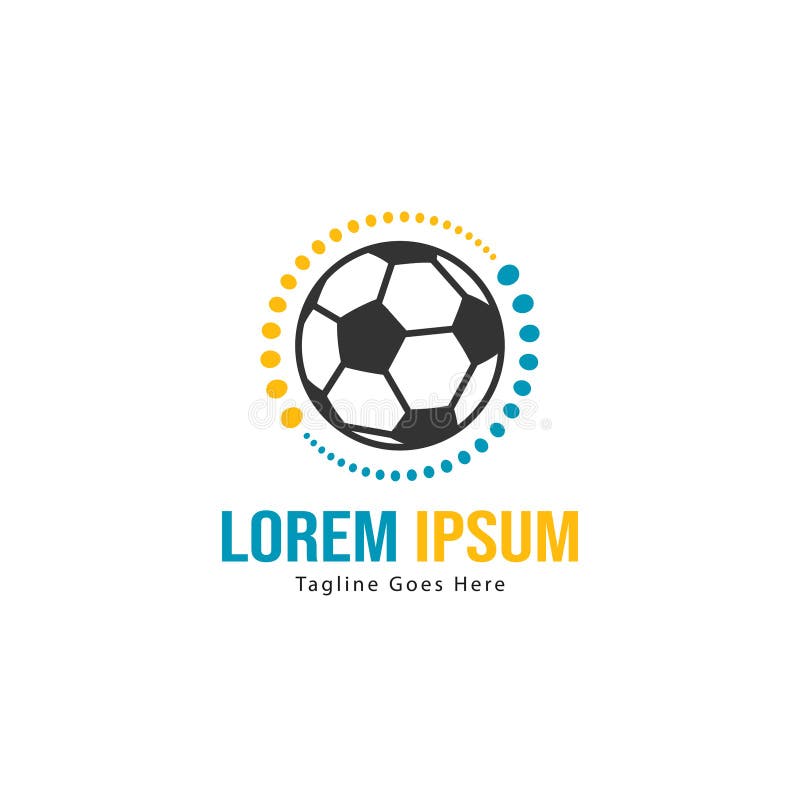 Football Logo Template Design. Football Logo with Modern Frame Isolated