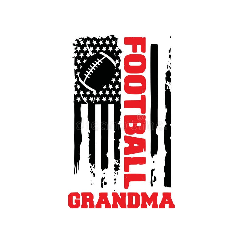 Football Mamma Player Team american flaggade familjeräsarbrodersyster faster grnadma tub tre spelare anpassat namntypsnitt vektor illustrationer