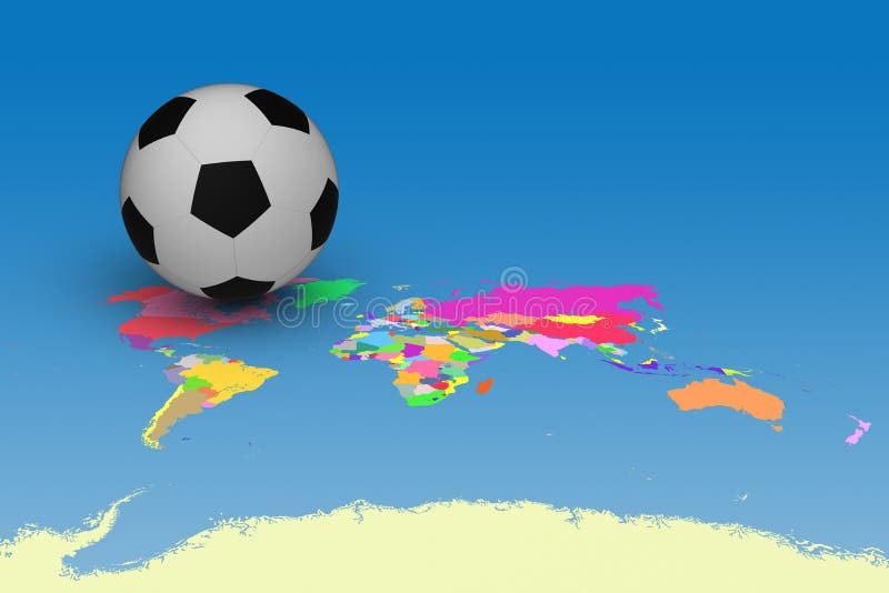 Football on map stock illustration. Illustration of division 33942683