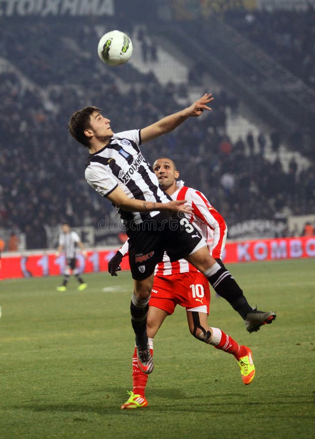 Football Match Between Paok And Olympiakos Editorial Photography Image Of Compete Kick 23281522