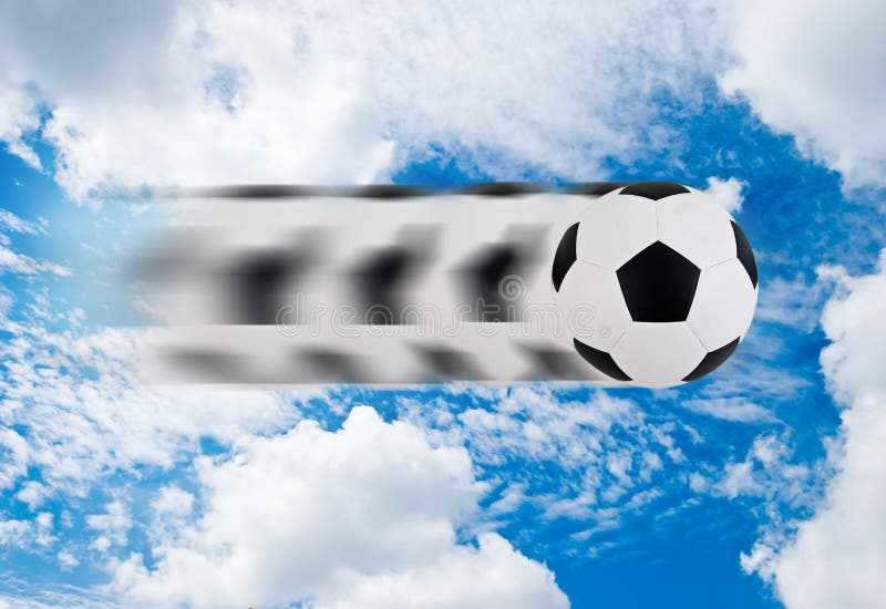 Football Moving through Blue Sky Stock Photo Image of abstract, play