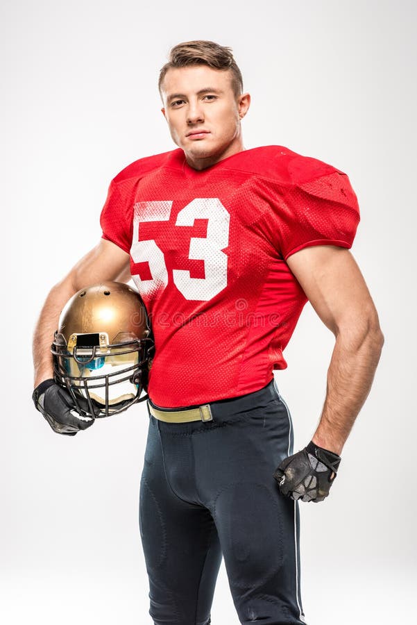 Football player holding helmet royalty free stock photos Football player holding helmet royalty free stock photos