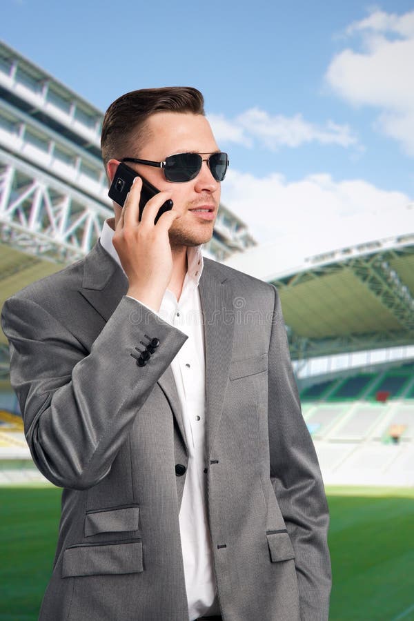 Football player s agent stock photo. Image of male, green 47008612