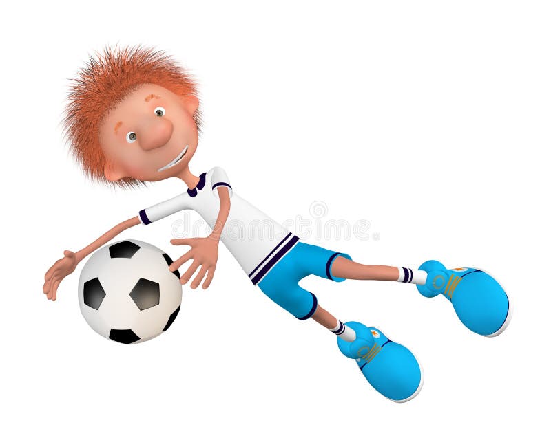 The football player on training