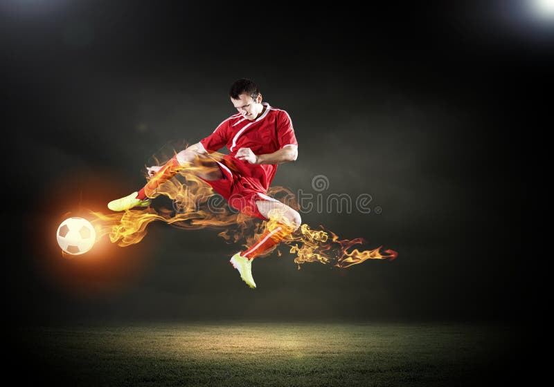 Football player stock image. Image of energy, blond, attack - 42896515
