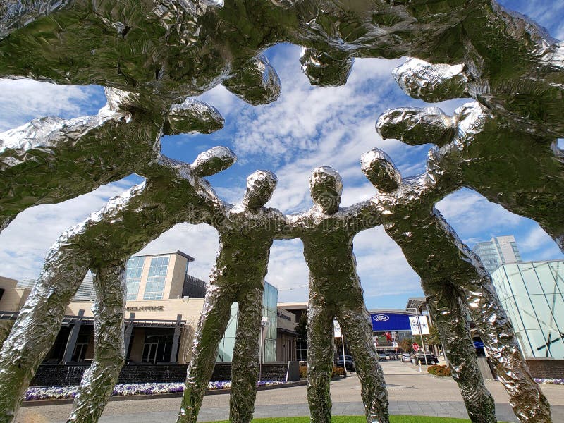 Football players sculpture in The Star Frisco Texas