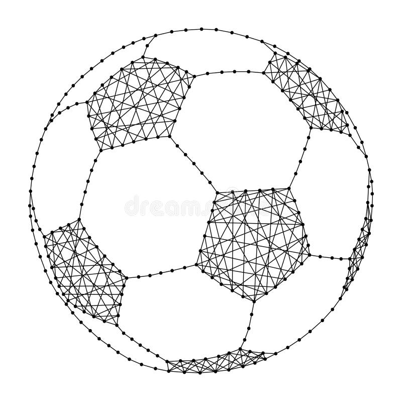 Black Soccer Ball With White Dots, Isolated Stock Photo Illustration