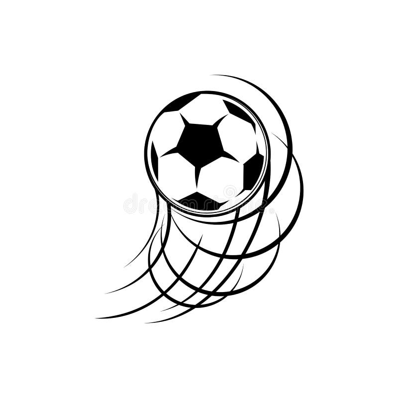 Football Soccer Ball Trace Isolated Goal Kick Icon Stock Vector ...