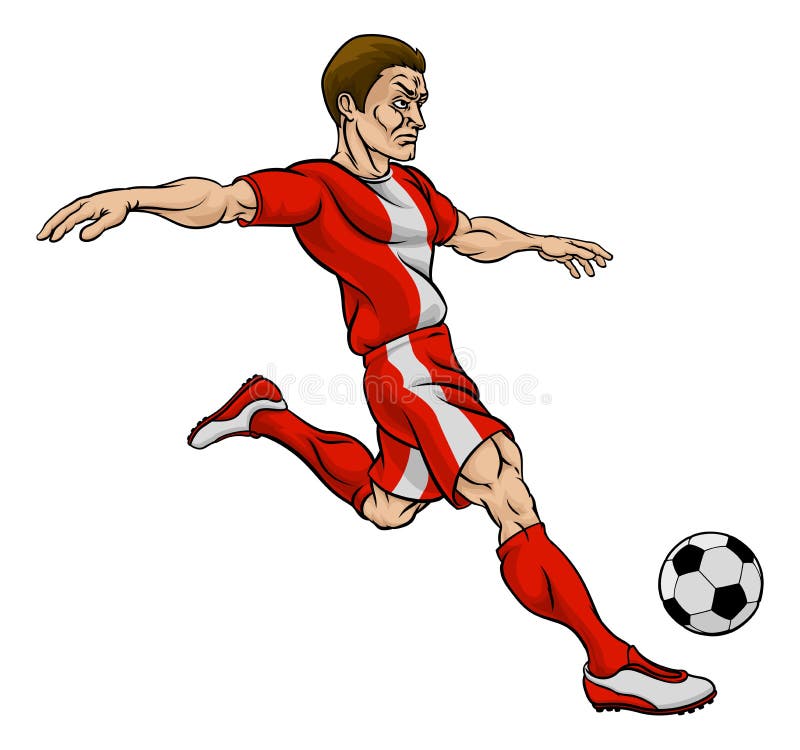 Football Soccer Player Cartoon Character Stock Vector - Illustration of