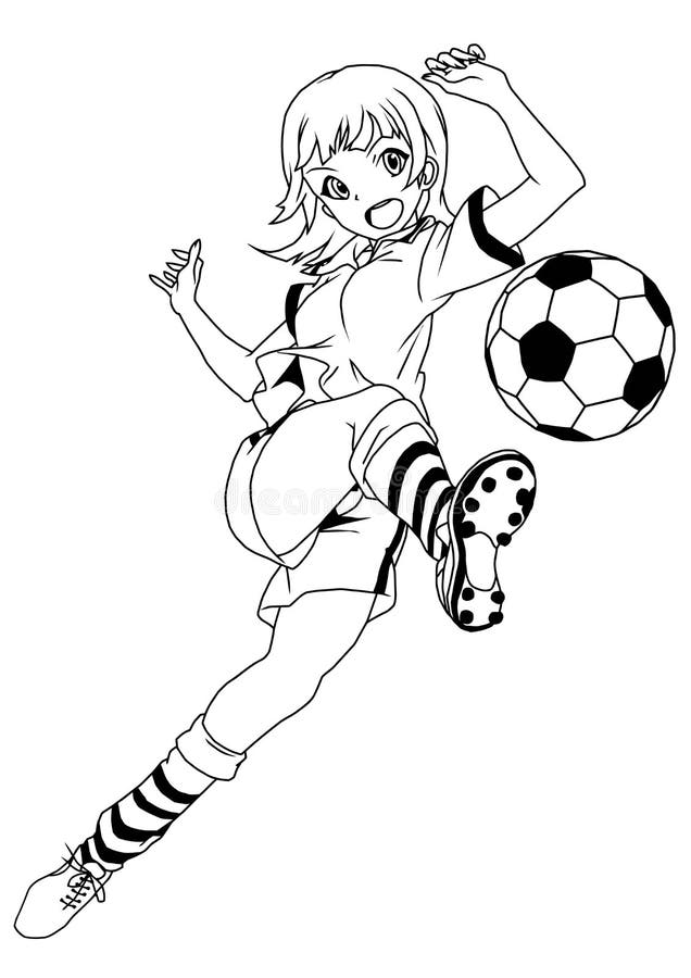 Football Soccer Player Girl Score A Goal Stock Vector Illustration Of Sport Female 64652394