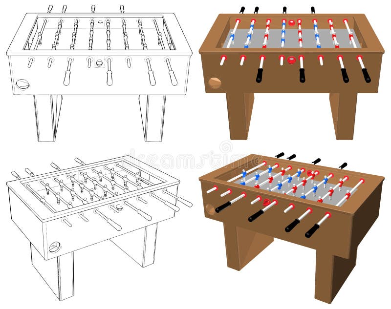 Football And Soccer Table Board Game Vector stock illustration Football And Soccer Table Board Game Vector stock illustration