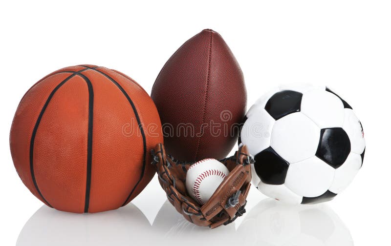 Football, Soccerball, Baseball and Basketball