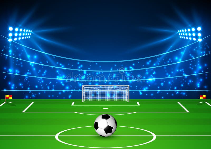 Football Stadium with a Ball. Soccer Field in the Light of Searchlights. Football World Cup Stock Vector - Illustration of activity, light: 118975759 Football Stadium with a Ball. Soccer Field in the Light of Searchlights. Football World Cup Stock Vector - Illustration of activity, light: 118975759
