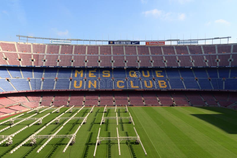 Press conference room in the Football Club Barcelona stadium Stock Photo -  Alamy