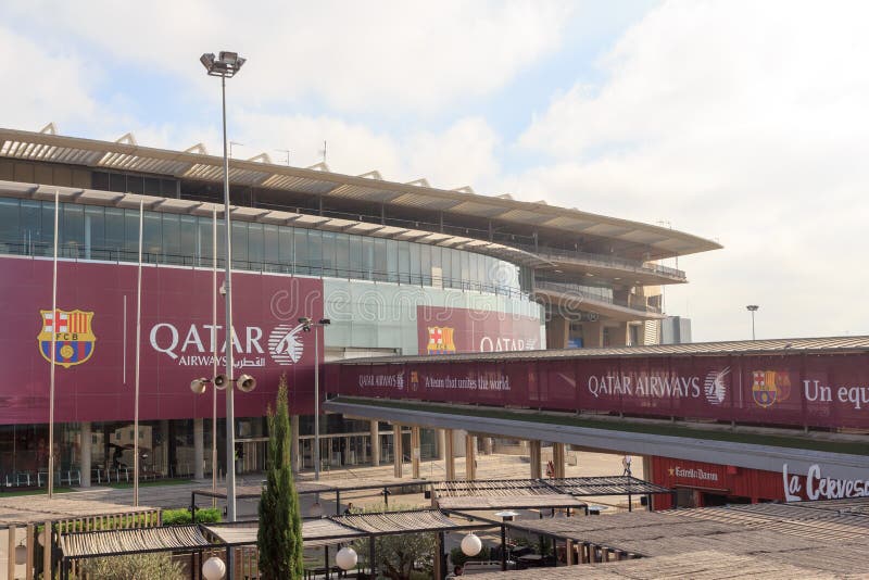 Press conference room in the Football Club Barcelona stadium Stock Photo -  Alamy