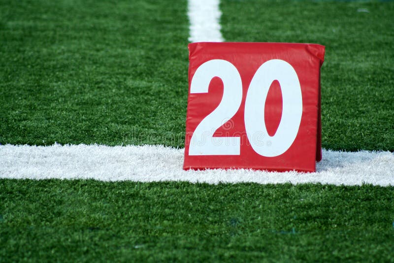 Football twenty yard marker