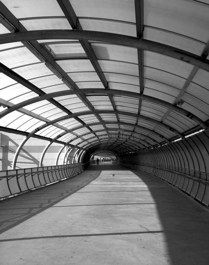 Footbridge at MCG - B&W