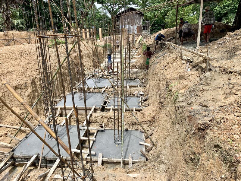 Footing ,Foundation,Construction,Rebar Editorial Stock Photo Image of