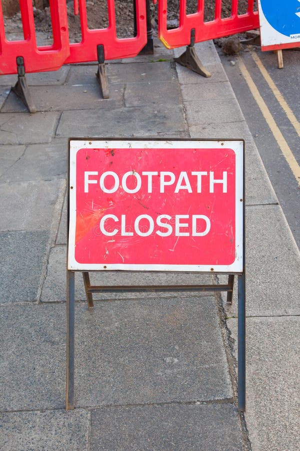 Footpath closed sign