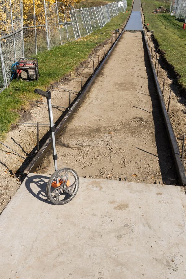 Footpath Construction - Concrete Work Stock Image - Image of progress