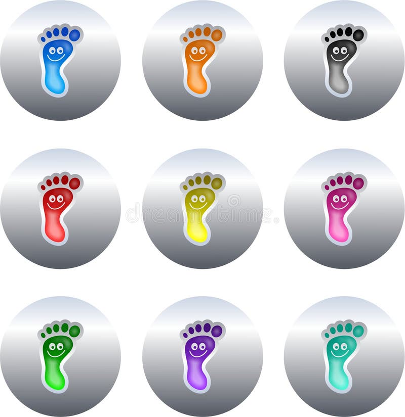 Footprint buttons stock illustration