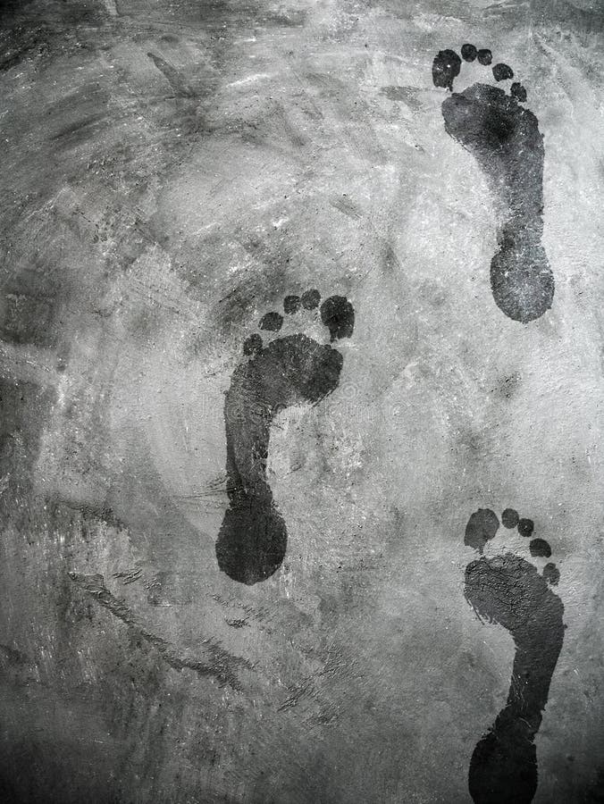 Footprint On Cement Floor Royalty Free Stock Images - Image: 12357099