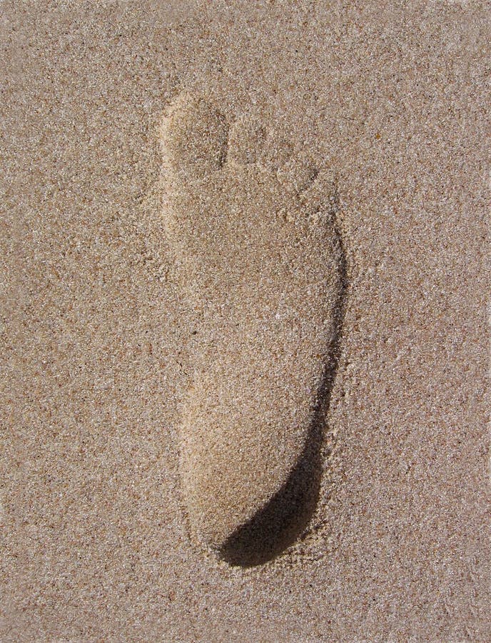 Footprint in Desert Sand stock image Image of barefoot 5355223