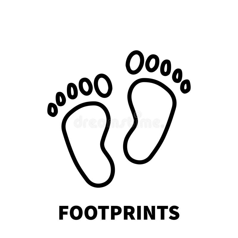 footprint icon or logo in modern line style stock vector child outline template