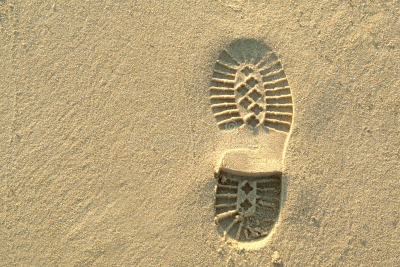 Footprint in the sand.